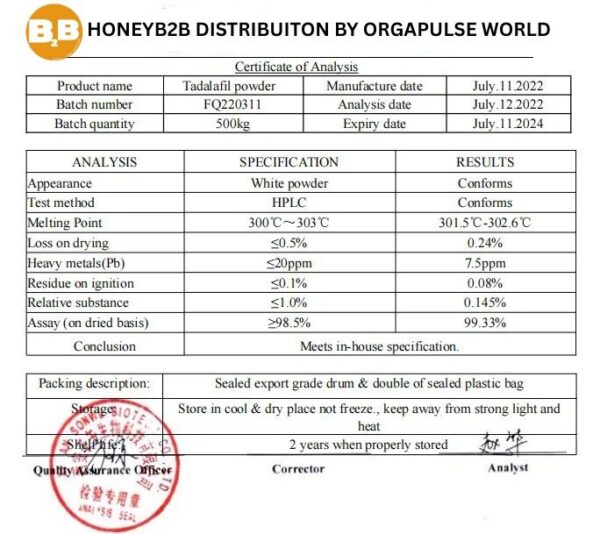 Buy Tadalafil (Cialis) Powder – 99% Pure | Wholesale & Bulk Supply Malaysia - Image 3