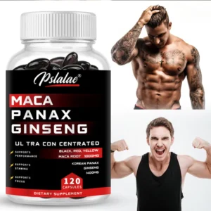 HoneyB2B | Maca Ginseng Capsules - Boosts Endurance, Builds Muscle Mass, Improves Athletic Performance and Vitality, Non-GMO
